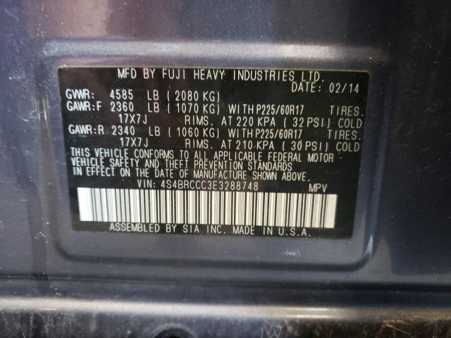 2014 SUBARU OUTBACK 4S4BRCCC3E3288748