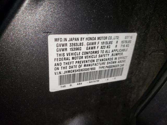 2016 HONDA FIT LX JHMGK5H59GS007855