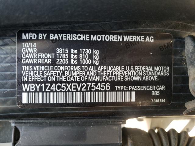 2014 BMW I3 REX WBY1Z4C5XEV275456