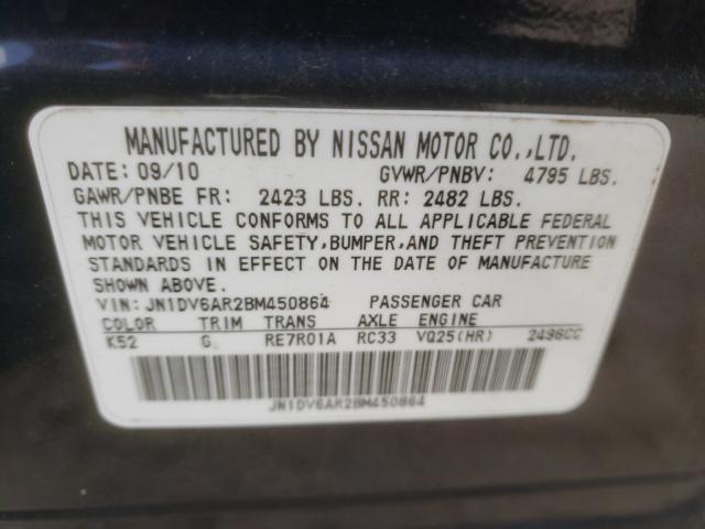 2011 INFINITI G25 JN1DV6AR2BM450864