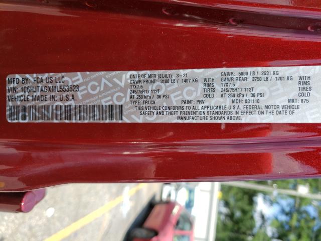 2021 JEEP GLADIATOR 1C6HJTAGXML553523