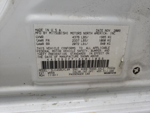 2010 MITSUBISHI GALANT FE 4A32B2FF1AE011066