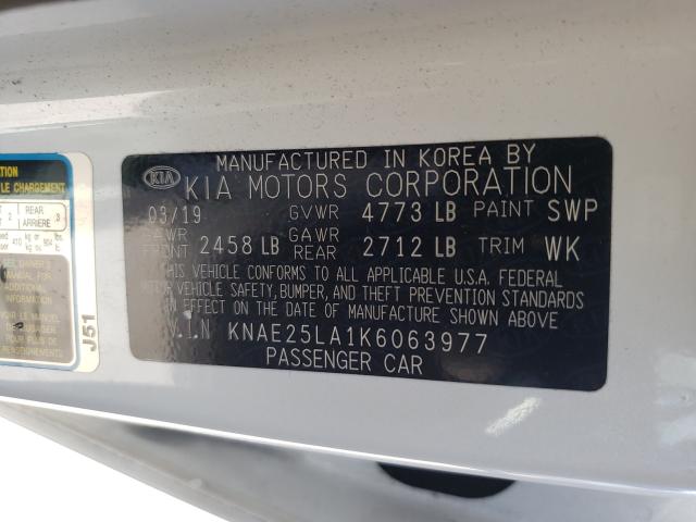 2019 KIA STINGER PR KNAE25LA1K6063977