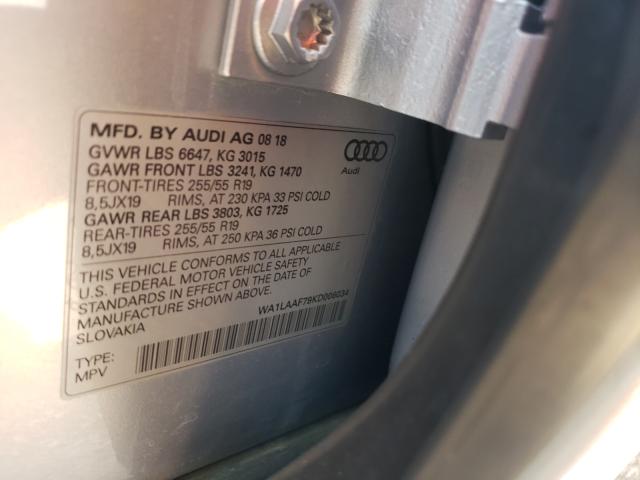 VIN WA1LAAF79KD006034 2019 Audi Q7, Premium Plus no.10