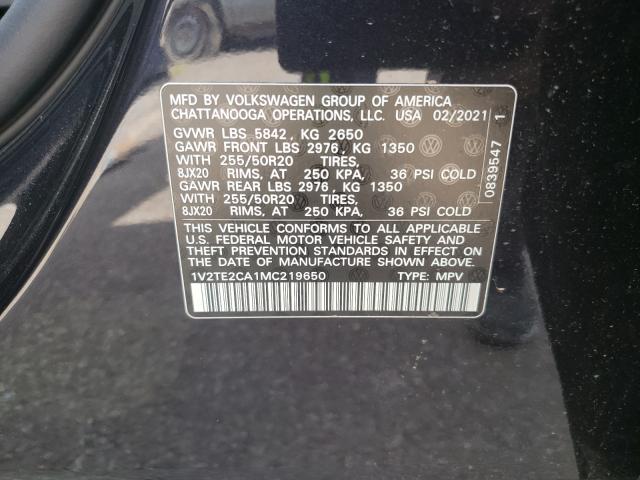 2021 VOLKSWAGEN ATLAS CROS 1V2TE2CA1MC219650