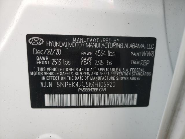 2021 HYUNDAI SONATA N L 5NPEK4JC5MH105920