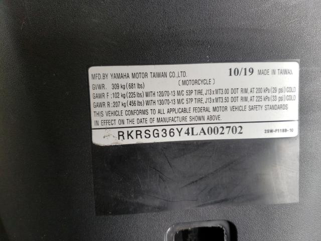 2020 YAMAHA XC155 RKRSG36Y4LA002702