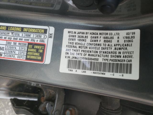 2010 HONDA INSIGHT LX JHMZE2H59AS004850