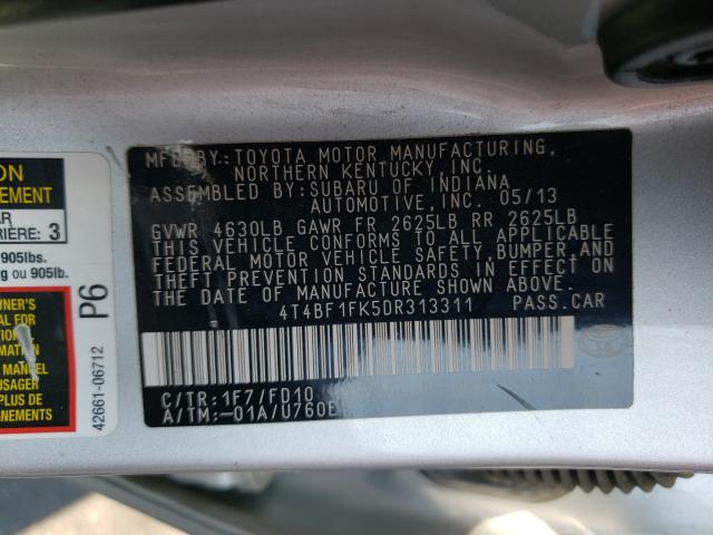 2013 TOYOTA CAMRY L 4T4BF1FK5DR313311
