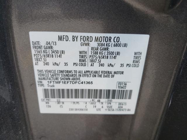 2013 FORD F150 ST4X4 1FTMF1EF7DFC41365