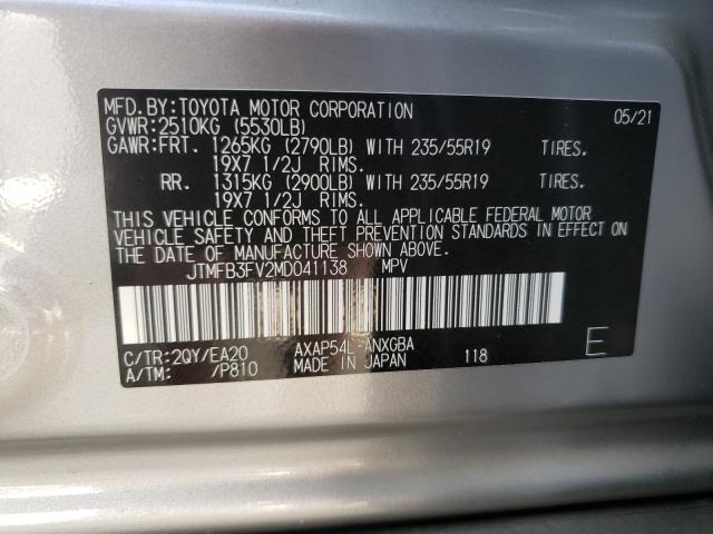 2021 TOYOTA RAV4 PRIME JTMFB3FV2MD041138