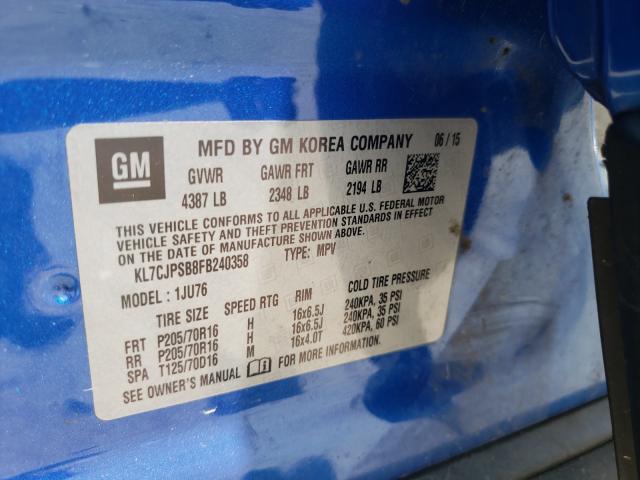 2015 CHEVROLET TRAX 1LS KL7CJPSB8FB240358