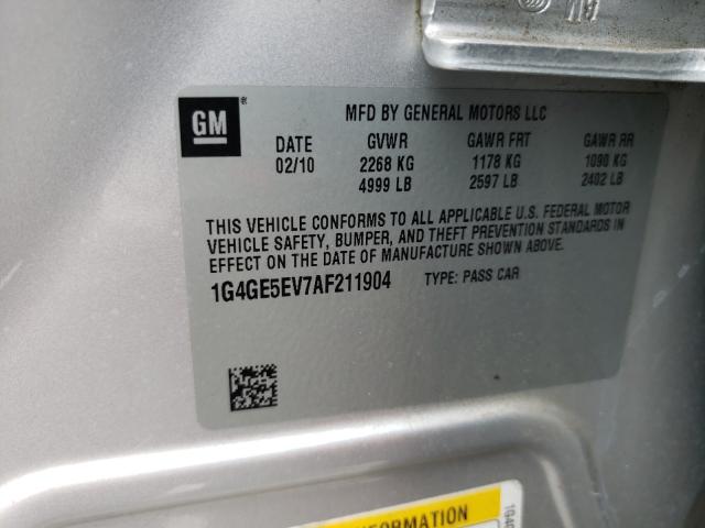 2010 BUICK LACROSSE C 1G4GE5EV7AF211904