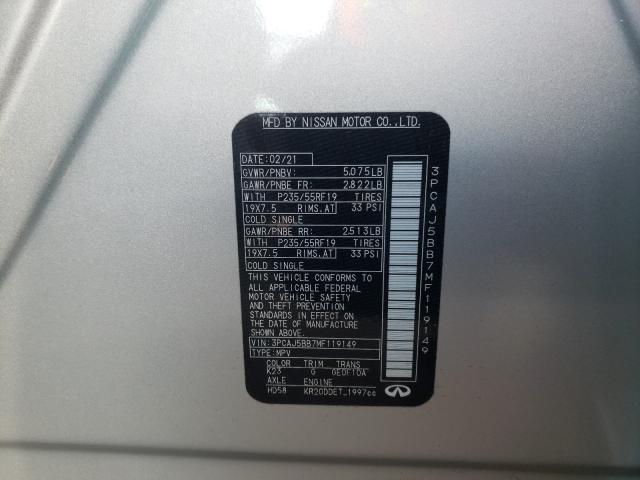 2021 INFINITI QX50 LUXE 3PCAJ5BB7MF119149