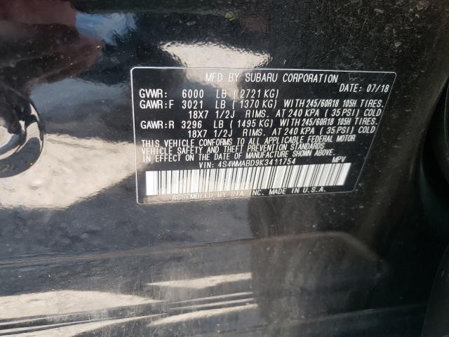 2019 SUBARU ASCENT PRE 4S4WMABD9K3411754