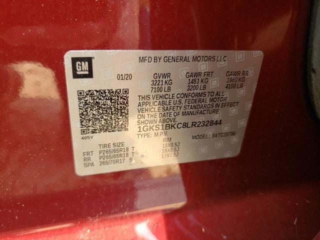 2020 GMC YUKON SLT 1GKS1BKC8LR232844