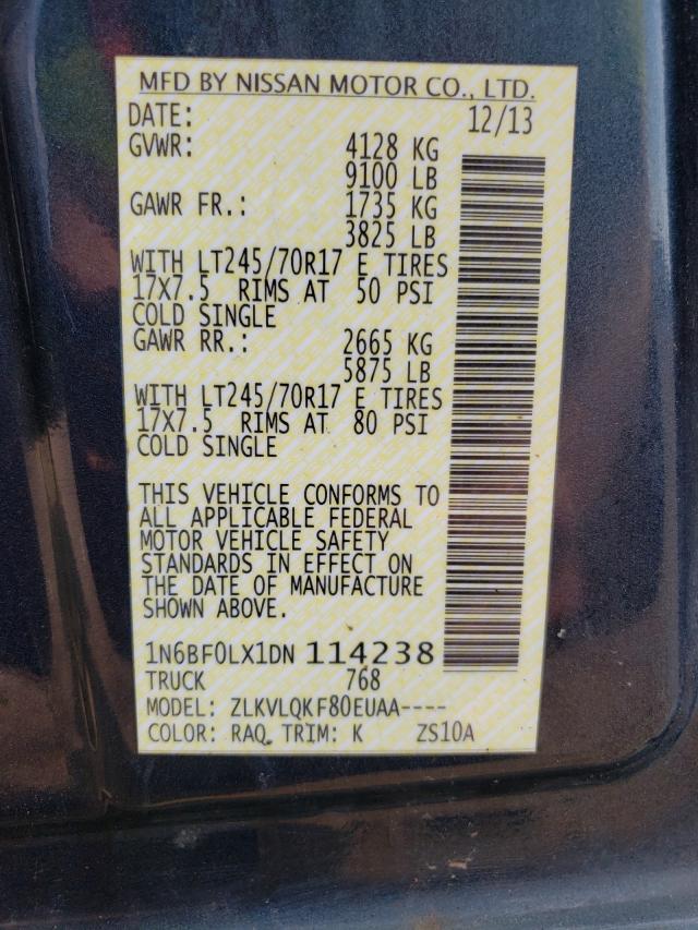 2013 NISSAN NV 2500 1N6BF0LX1DN114238