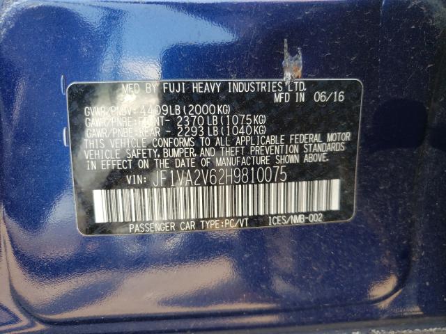 2017 SUBARU WRX STI JF1VA2V62H9810075