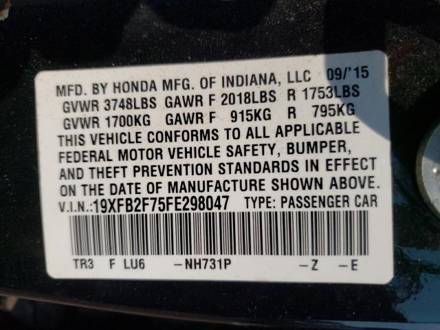 2015 HONDA CIVIC SE 19XFB2F75FE298047