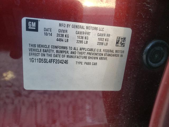 2015 CHEVROLET MALIBU 2LT - 1G11D5SL4FF204246