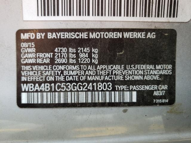 2016 BMW 435 I GRAN WBA4B1C53GG241803