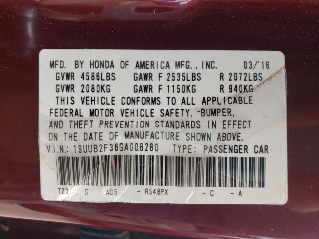 2016 ACURA TLX 19UUB2F36GA008280