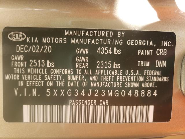 2021 KIA K5 EX 5XXG34J23MG048884