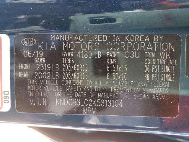 2019 KIA NIRO FE KNDCB3LC2K5313104