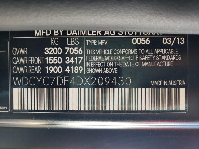 VIN WDCYC7DF4DX209430 2013 Mercedes-Benz G-Class, 6... no.10