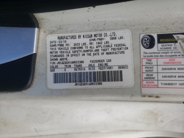 2010 NISSAN 370Z JN1AZ4EH1AM503386