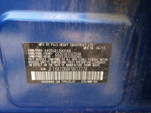 2015 SUBARU WRX PREMIU JF1VA1D66F9837224