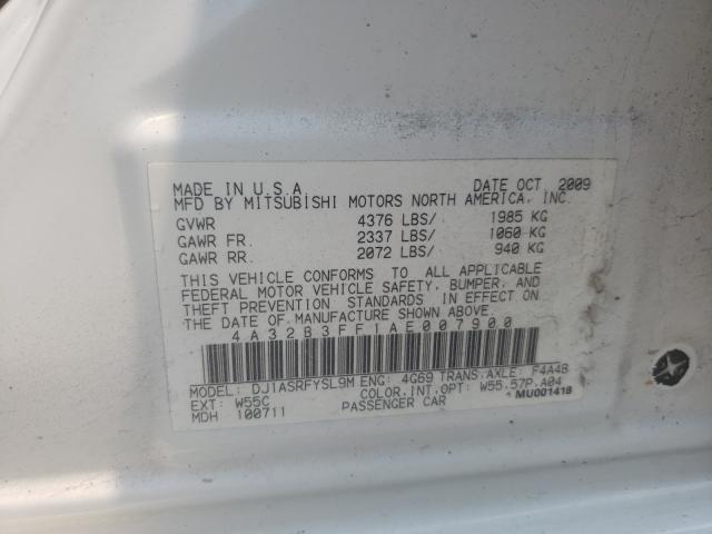 2010 MITSUBISHI GALANT ES 4A32B3FF1AE007900