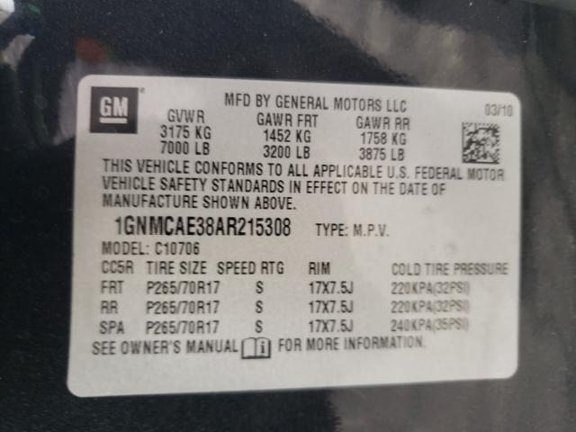 2010 CHEVROLET TAHOE C150 1GNMCAE38AR215308