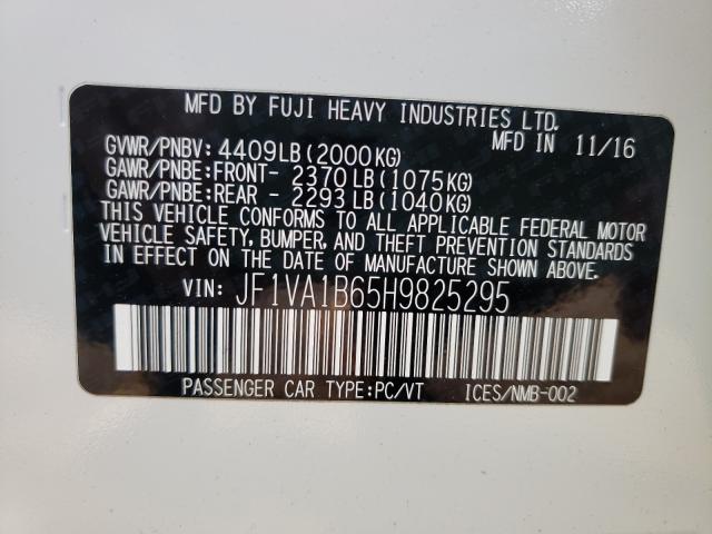2017 SUBARU WRX JF1VA1B65H9825295