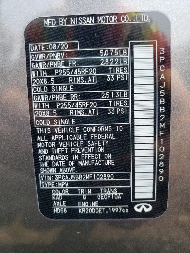2021 INFINITI QX50 LUXE 3PCAJ5BB2MF102890
