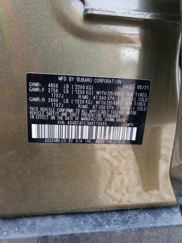 2021 SUBARU OUTBACK PR 4S4BTAFC7M3218685