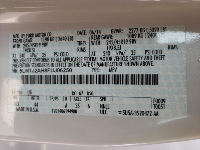 2015 LINCOLN MKC 5LMTJ2AH8FUJ06250