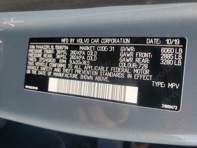 2020 VOLVO XC90 T6 IN YV4A22PLXL1568794