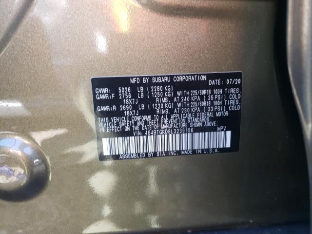 2020 SUBARU OUTBACK ON 4S4BTGKD8L3239156