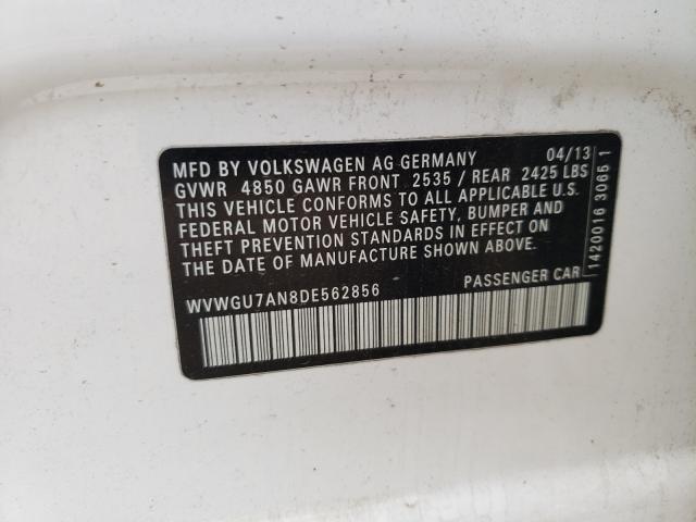 2013 VOLKSWAGEN CC VR6 4MO WVWGU7AN8DE562856