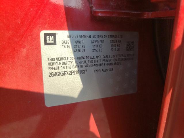 2015 BUICK REGAL 2G4GK5EX2F9191037