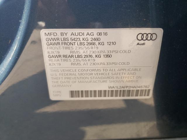 VIN WA1L2AFP2HA045782 2017 Audi Q5, Premium Plus no.10