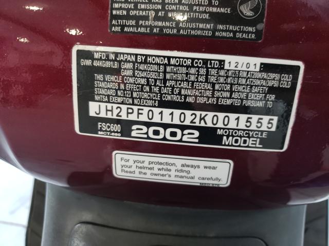 2002 HONDA FSC600 JH2PF01102K001555