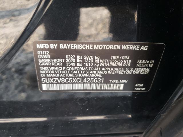 2012 BMW X5 XDRIVE5 5UXZV8C5XCL425631