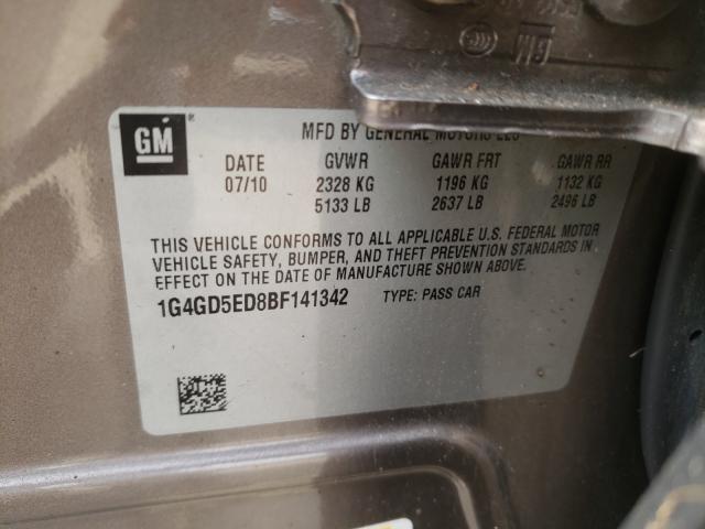 2011 BUICK LACROSSE C 1G4GD5ED8BF141342