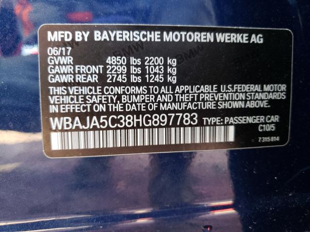 2017 BMW 530 I WBAJA5C38HG897783