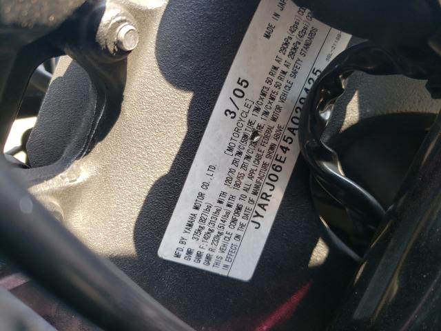 2005 YAMAHA YZFR6 L JYARJ06E45A029425
