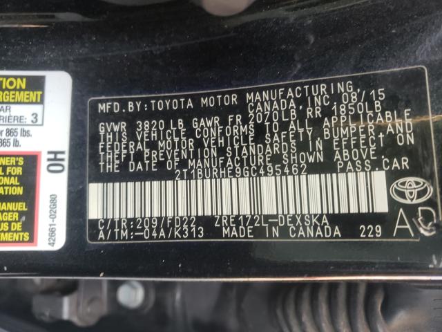 2016 TOYOTA COROLLA L - 2T1BURHE9GC495462