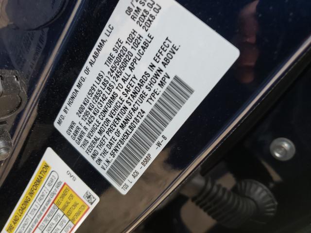 2020 HONDA PASSPORT E 5FNYF8H5XLB018124