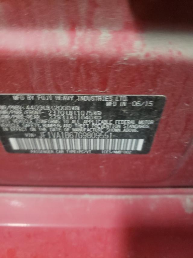 2016 SUBARU WRX JF1VA1B67G9809551